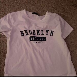 navy blue & white graphic tee